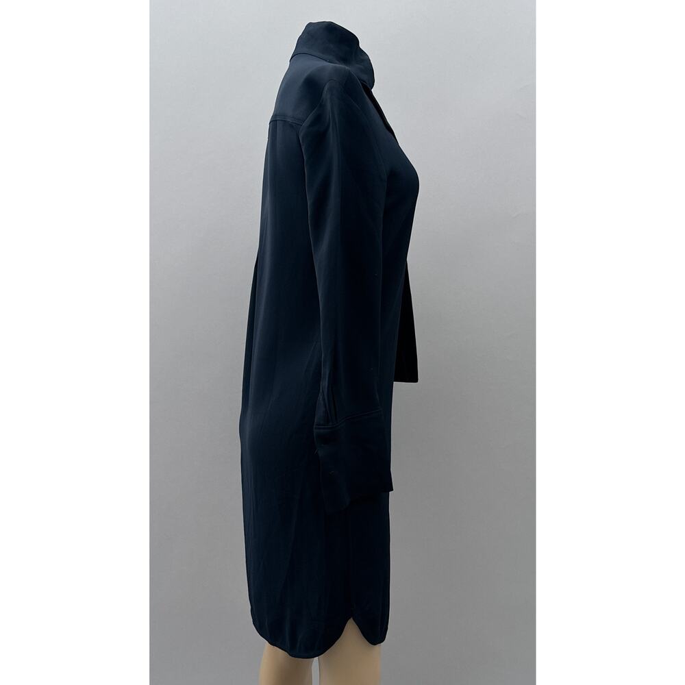 Reiss Mirela Neck Tie Knee Length Long Sleeve Dress Navy Blue Women's Size XS - Picture 10 of 16